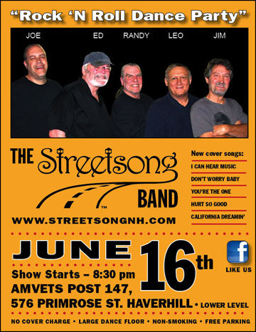 Streetsong live band at Amvets Post 147 in Haverhill massachusetts
