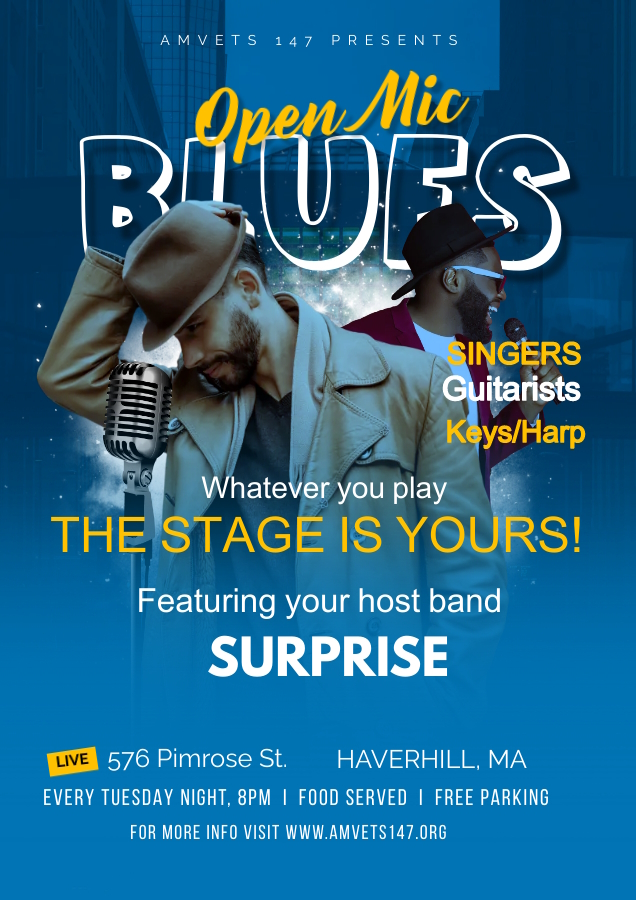Open Mic Blues Night Amvets Post 147 Haverhill Massachusetts Every Tuesday Night
